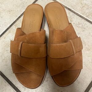 Gentle Souls Tan Leather Mules with H-Pattern